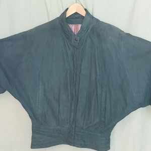Vintage Women's BR Montes Design Nubuk Leather Jacket - early 90s - Batwing  Sle